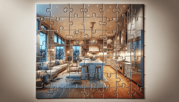 Puzzle in photorealistic style for home renovation site