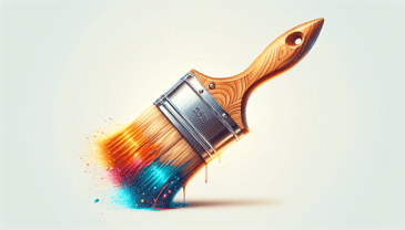 Paintbrush in photorealistic style for home renovation site