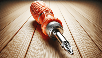 Screwdriver in photorealistic style for home renovation site