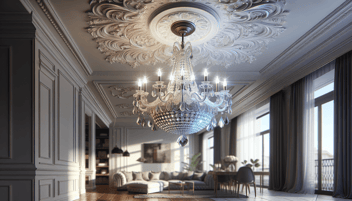 Chandelier in photorealistic style for home renovation site
