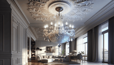 Chandelier in photorealistic style for home renovation site