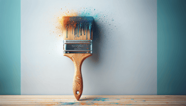 Paintbrush in photorealistic style for home renovation site