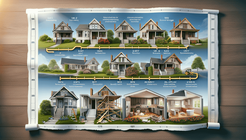 Timeline in photorealistic style for home renovation site